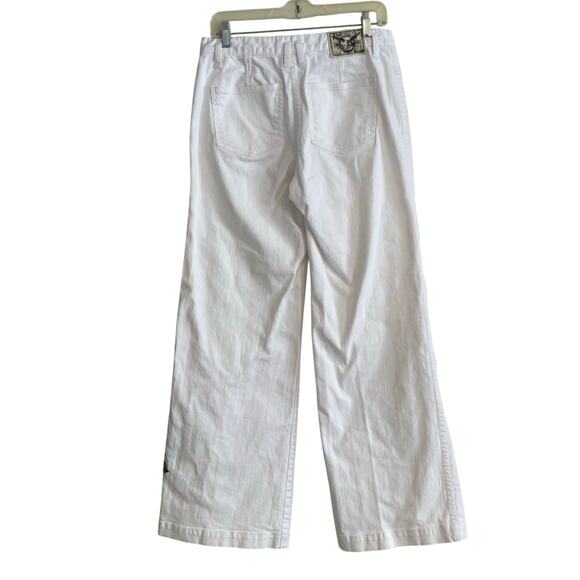 American Living White Cotton Denim Wide Leg Mid Rise Sailor Classic Jeans Sz 4 - Picture 2 of 16